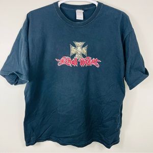 Skulls & Cross Pattern T Shirt Men Black 2XL Lethal Threat Graphics are Mint